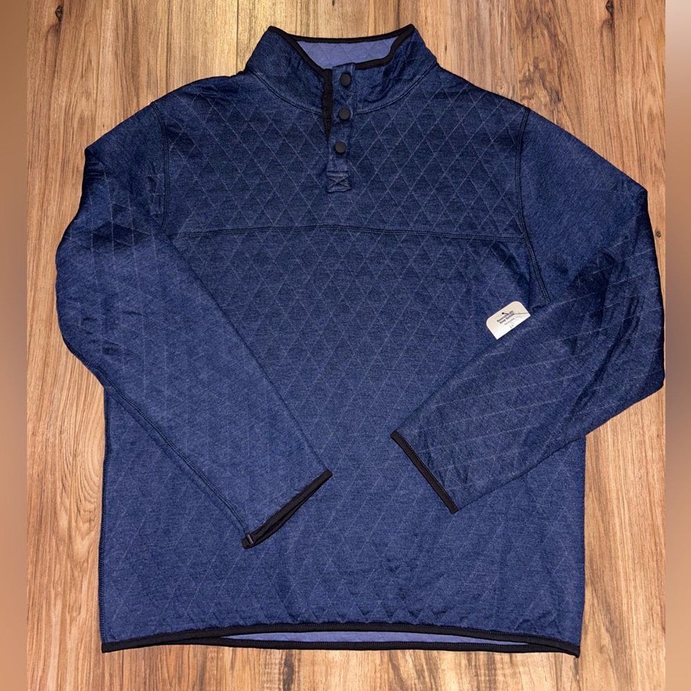 BRAND NEW WITH TAGS Reversible Quilted Quarter Button Pullover Jacket Large
